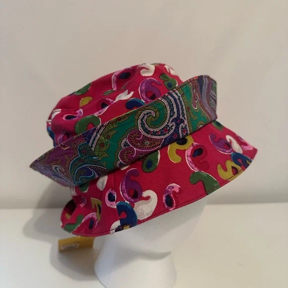 Etro Bucket Hat Cotton Paisley Kids Size Medium Colorful Made In Italy